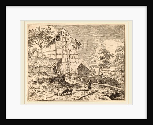 Cottage with Two Ladders by Allart van Everdingen