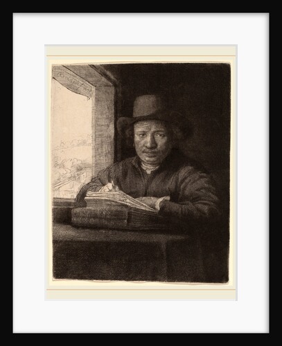Self-Portrait Drawing at a Window, 1648 by Rembrandt van Rijn