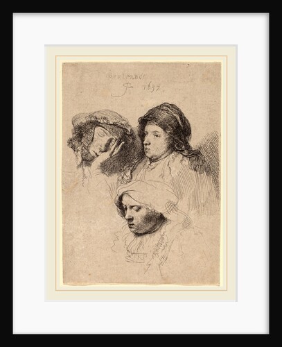 Three Heads of Women, One Asleep, 1637 by Rembrandt van Rijn