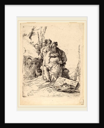 Seated Magician with Other Figures beside an Altar by Giovanni Battista Tiepolo