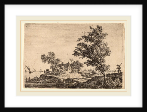 Traveler Passing Two Large Trees by Anthonie Waterloo