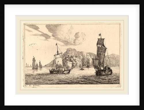 called Zeeman, Harbor Scene with Mountainous Background, probably c. 1656 by Reinier Nooms
