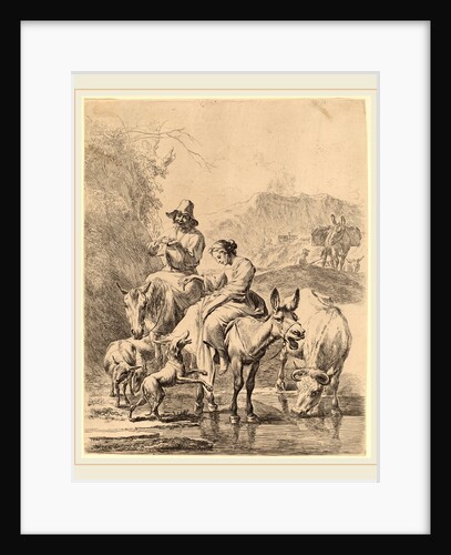 Shepherdess on a Donkey by Nicolaes Pietersz Berchem