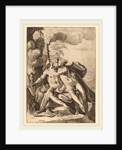 Eros and Anteros, probably 1588 by Jacob Matham