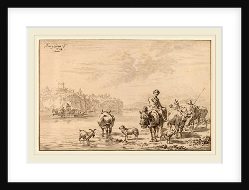 Woman Seated on a Mule, 1769 by Cornelis Ploos van Amstel and Johannes Kornlein