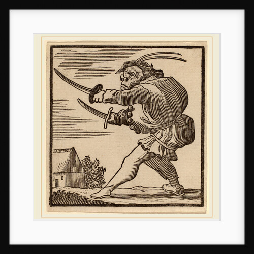 Hunchback Brandishing Two Swords by H. Numan