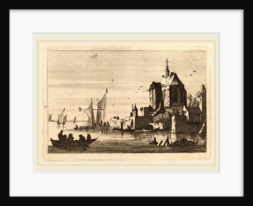 Church in an Inlet with Rowboat in the Foreground by Franz Edmund Weirotter