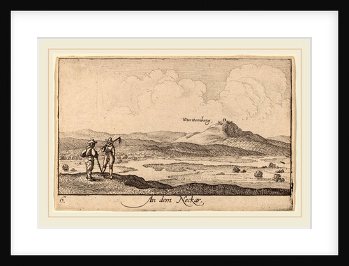 On the Neckar, 1635 by Wenceslaus Hollar