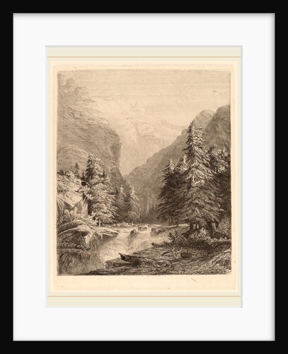 Mountain Waterfall by Alexandre Calame