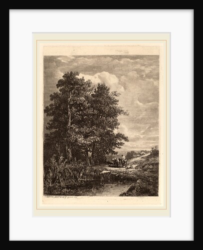 Riders by a Pond by Alexandre Calame