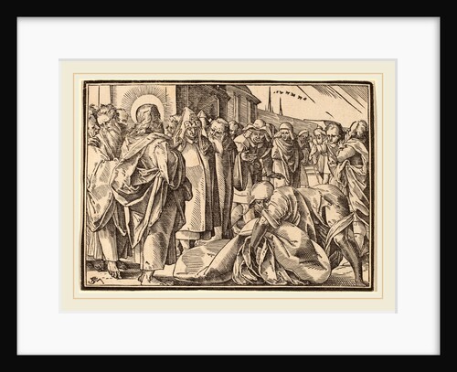 The Paralytic Healed by Christ Picks up His Pallet, Swiss by Christoph Murer
