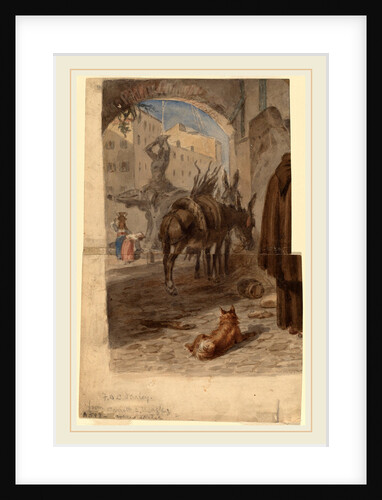Bernini Fountain, Rome recto by Felix Octavius Carr Darley