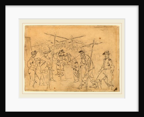 Sutler's Tent: 3rd Pennsylvania Cavalry recto by Winslow Homer