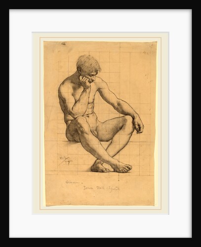 Seated Male Nude: Study for Science-Iowa State Capitol by Kenyon Cox