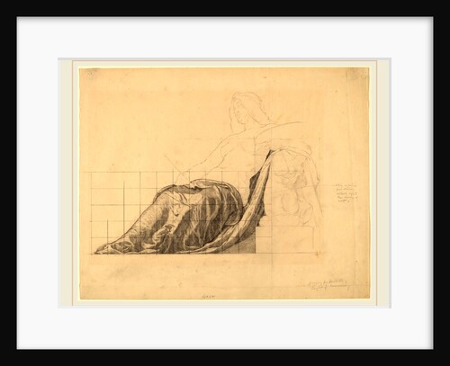 Drapery Study for Reclining Female Study for Painting by Kenyon Cox
