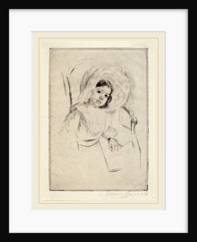 Margot in a Floppy Bonnet Leaning against a Chair by Mary Cassatt