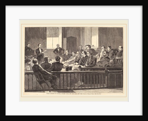 Jurors Listening to Counsel, Supreme Court, New City Hall, New York by Anonymous