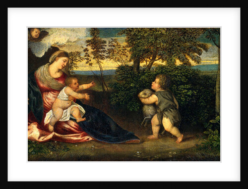 Madonna and Child and the Infant Saint John in a Landscape by Polidoro Lanzani