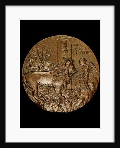 Lion Being Taught by Cupid to Sing reverse by Pisanello