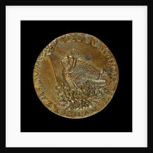 Phoenix on a Pyre Looking at the Sun reverse, c. 1485 by Anonymous