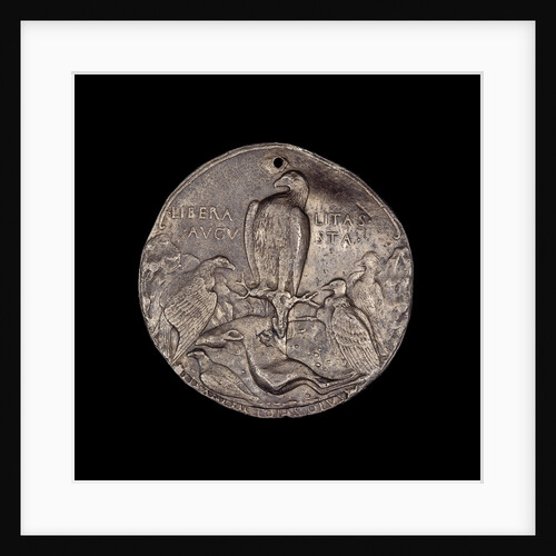Eagle and Lesser Birds of Prey in a Rocky Landscape reverse by Pisanello