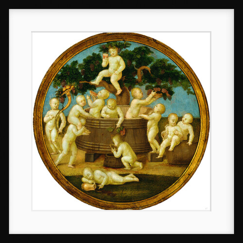 Putti with a Wine Press, c. 1500 by Follower of Raphael