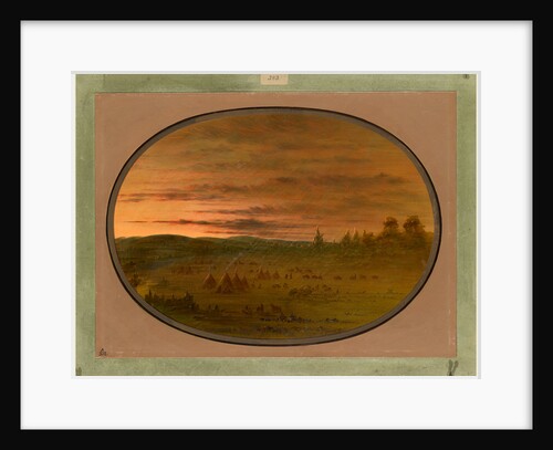 An Indian Encampment at Sunset by George Catlin