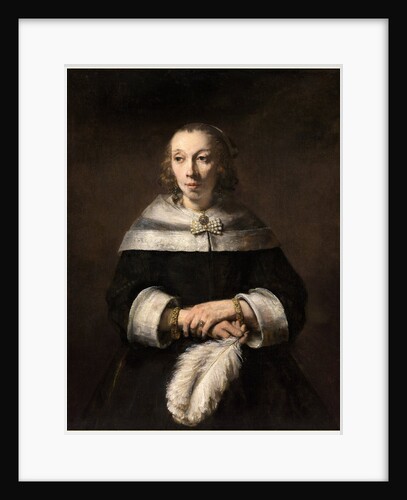 Dutch, Portrait of a Lady with an Ostrich-Feather Fan by Rembrandt van Rijn