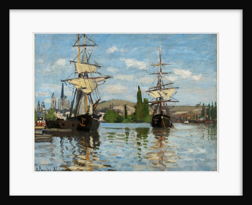 Ships Riding on the Seine at Rouen by Claude Monet