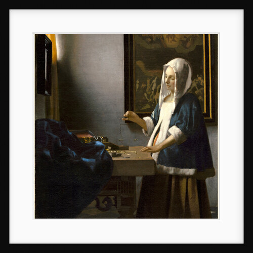 Dutch, Woman Holding a Balance, c. 1664 by Johannes Vermeer