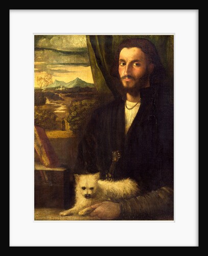 Italian, Portrait of a Man with a Dog, c. 1520 by Cariani