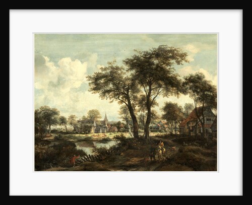 Dutch, Village near a Pool, c. 1670 by Meindert Hobbema