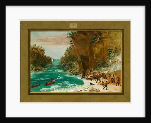 The Expedition Encamped below the Falls of Niagara. January 20, 1679 by George Catlin