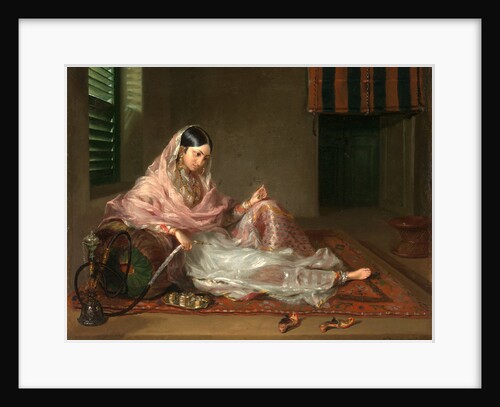 Muslim Lady Reclining An Indian Girl with a Hookah, by Francesco Renaldi