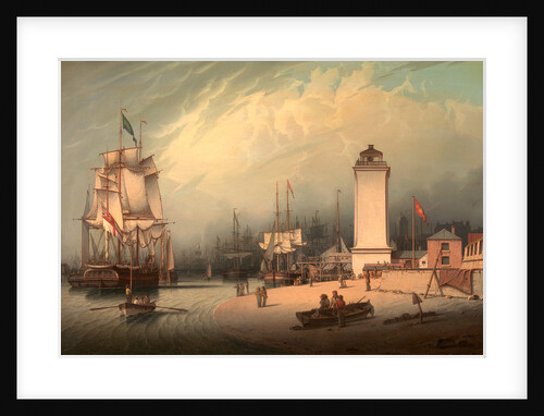 The Low Lighthouse, North Shields, Robert Salmon by Robert Salmon