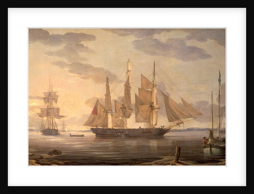 Ships in harbor by Robert Salmon