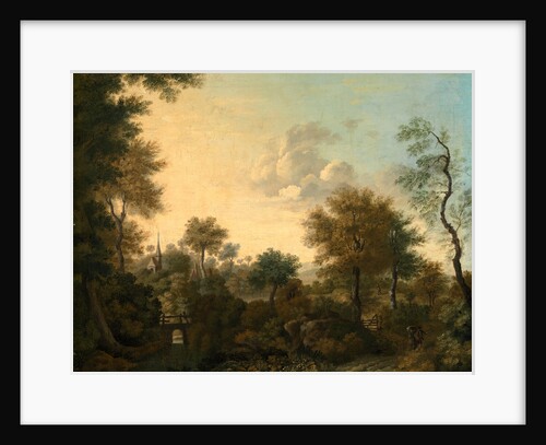 A View Supposedly Near Arundel, Sussex, with Figures in a Lane by George Smith