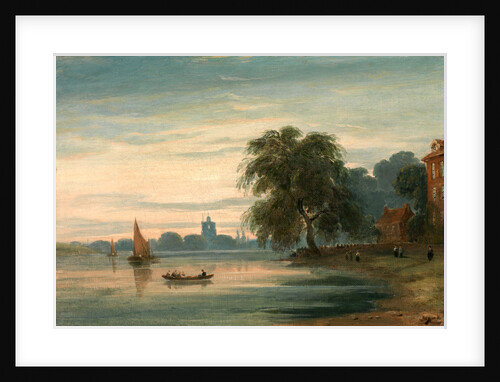 A View along the Thames towards Chelsea Old Church, London by John Varley