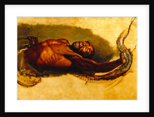 Man Struggling with a Boa Constrictor, Study for 'Liboya Serpent Seizing its Prey' Study of a Negro Struggling with a Boa Constrictor for 'A Boa Serpent Seizing a Horse' by James Ward