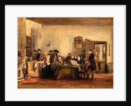 Sketch for 'The Reading of a Will' Dated center, illegible: '1?20' by Sir David Wilkie