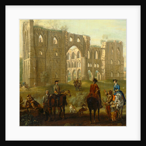 Rievaulx Abbey Riders Pausing by the Ruins of Rievaulx Abbey by John Wootton
