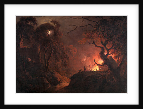 Cottage on Fire at Night by Joseph Wright of Derby