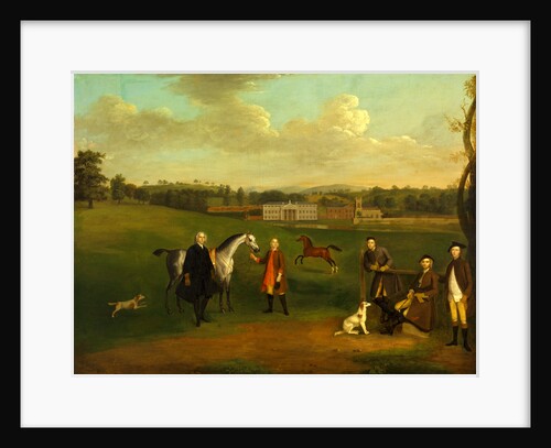 Leak Okeover, Rev. John Allen and Captain Chester at Okeover Hall by Arthur Devis