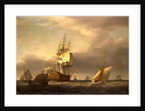 A Seascape with Men-of-War and Small Craft by Francis Holman