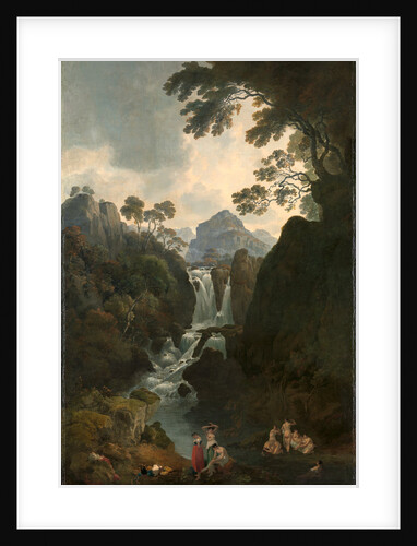 A Waterfall with Bathers by Julius Caesar Ibbetson