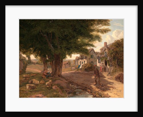 Village Scene (possibly Colickey Green, Essex) by Jessica Landseer