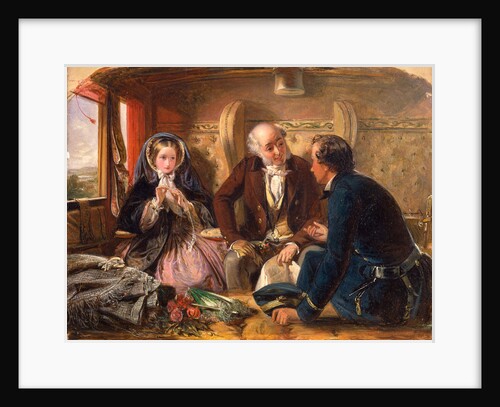 First Class - The Meeting. 'And at first meeting loved.' Railway journey, travel by train, by Abraham Solomon