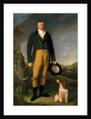 Portrait of a Man An Unknown Man with his Dog A Gentleman with his Dog by William Owen