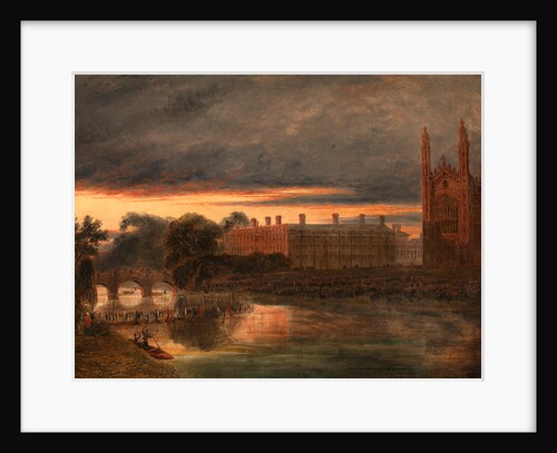 Procession of Boats on the River Cam below Clare College, Cambridge by Richard Banks Harraden