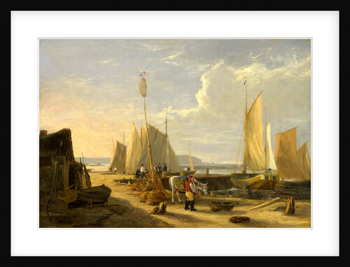 A Harbor Scene in the Isle of Wight, Looking Towards the Needles by George Vincent